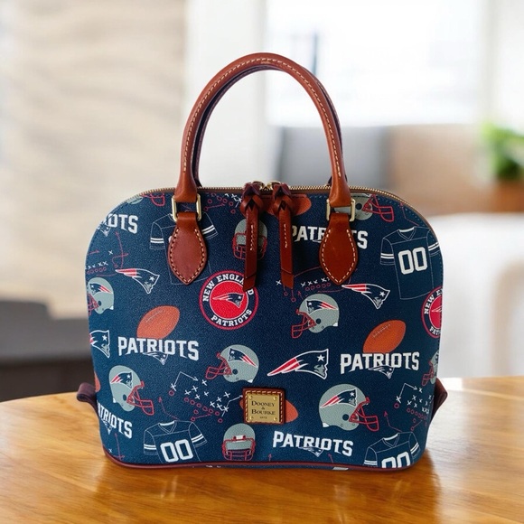 Dooney & Bourke Handbags - Dooney & Bourke NFL Super Bowl New England Patriots Zip Zip Satchel NWT Soldout